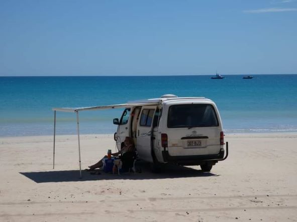 Our van parked up at Cable beach. The Ultimate Western Australia Itinerary - The Best Western Australia road-trip Happy Irish Wanderers