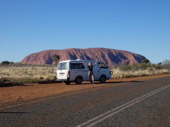 our van and Uluru The Outback Road-Trip - Adelaide to Uluru Happy Irish Wanderers