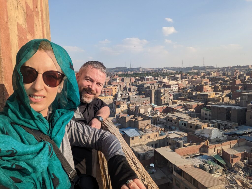 Kevin and Kate climb a citadel with views of Cairo Attractions - The 15 Best and Amazing Attractions To Do Happy Irish Wanderers