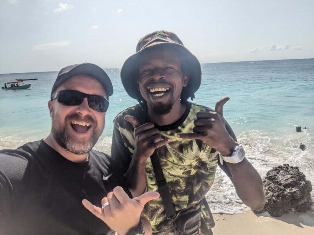 Zanzibar Holiday - Kevin from Happy Irish Wanderers and friendly local