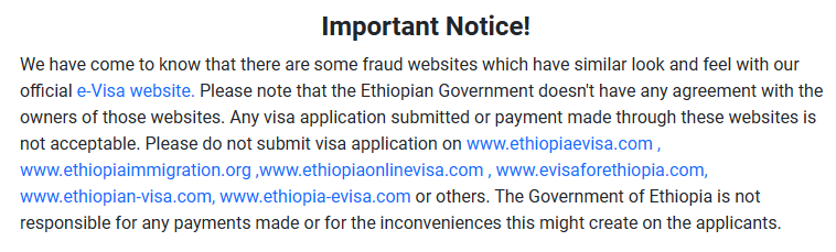 Africa Visa - Use Official government websites
