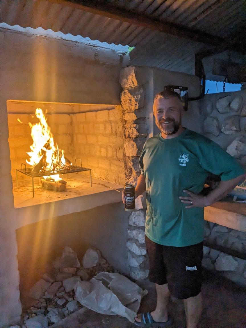 Happy Irish Wanderers enjoying a Braai in Namibia