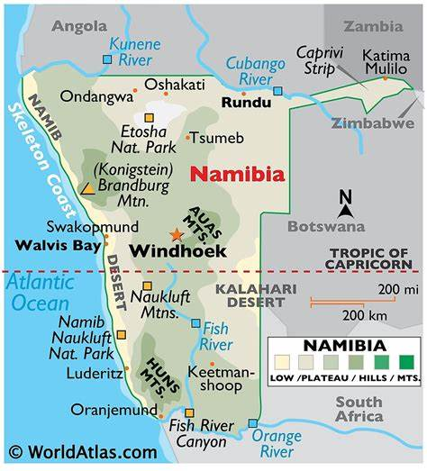 Namibia map Etosha National Park