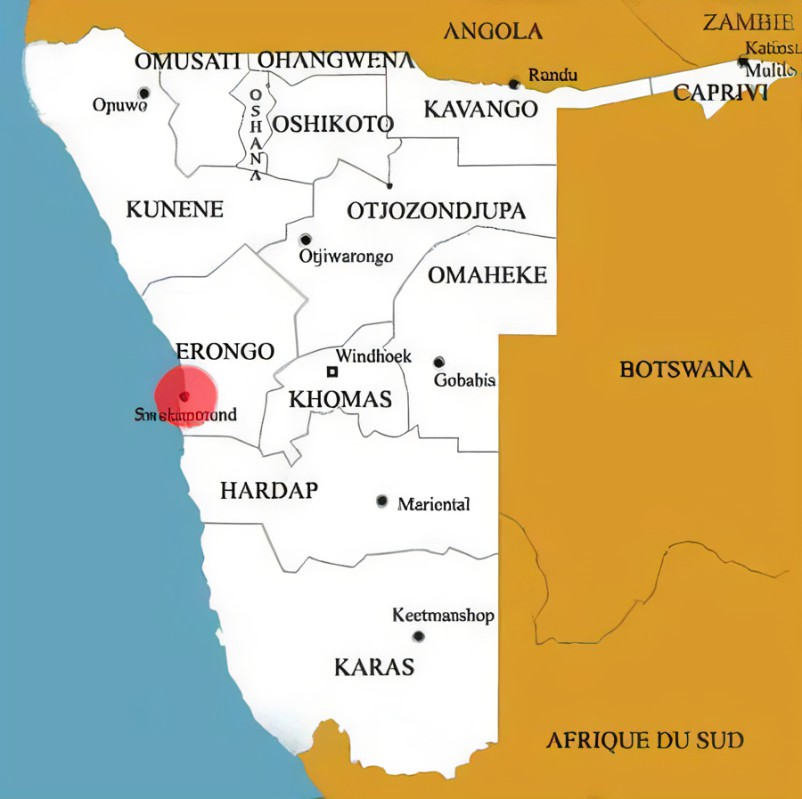 Namibia Map Swakopmund, Happy Irish Wanderers