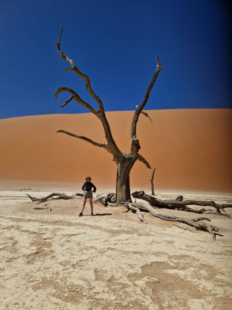 Kate from Happy Irish Wanderers in Sossusvlei/Deadvlei Namibia Ultimate Guide to Visit Sossusvlei - All Your Questions Answered Right Here happy Irish Wanderers