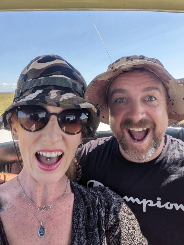 Kevin and Kate happy on safari, Kenya Weather - The Best Time to Visit - Happy Irish Wanderers