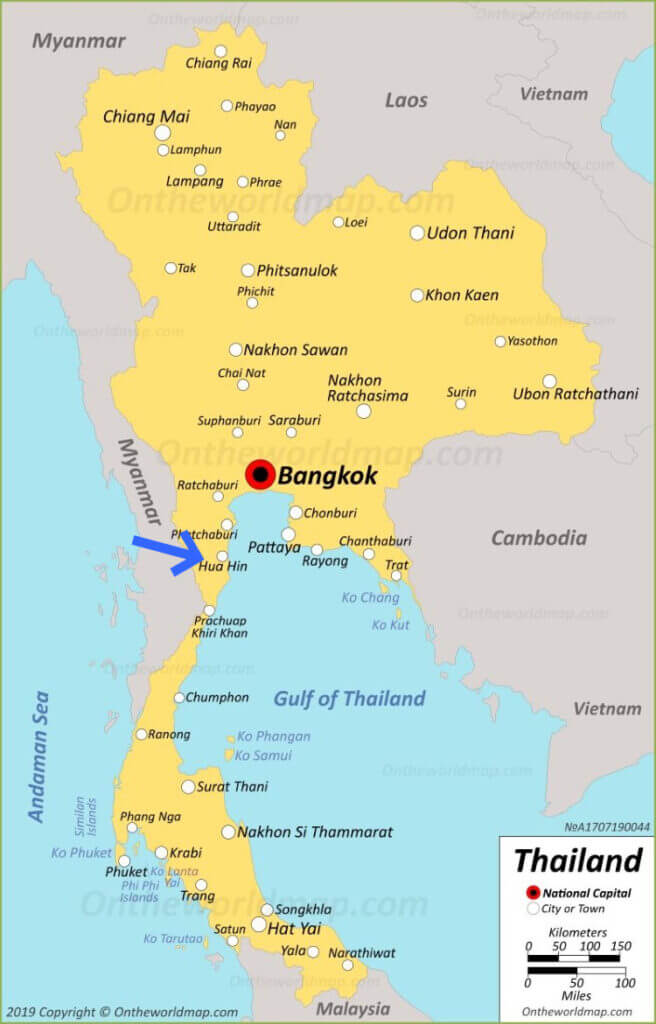 Hua Hin Map of Thailand