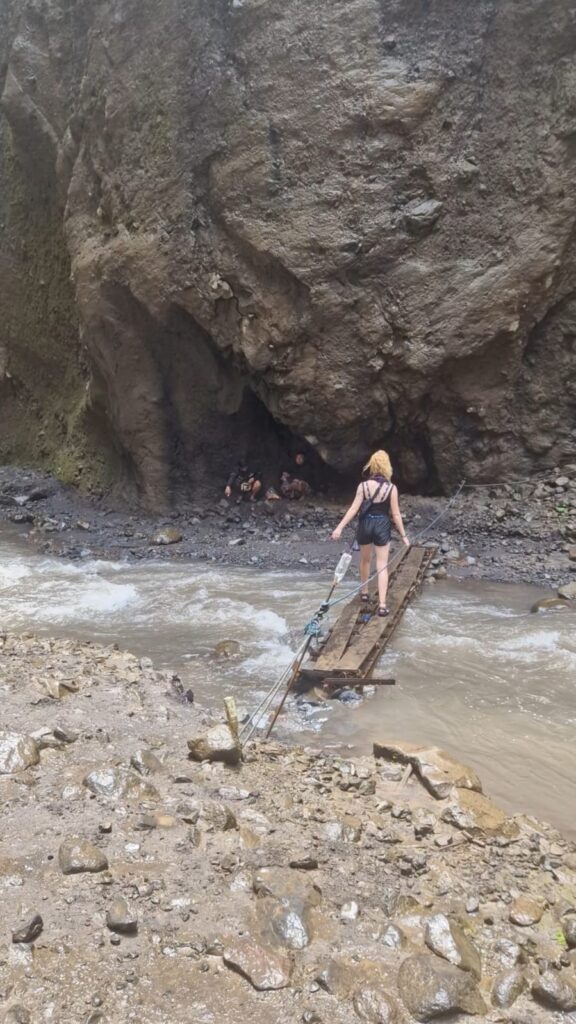 A wooden walkway at Tumpak Sewu waterfall- The Best Waterfall in Indonesia Happy Irish Wanderers