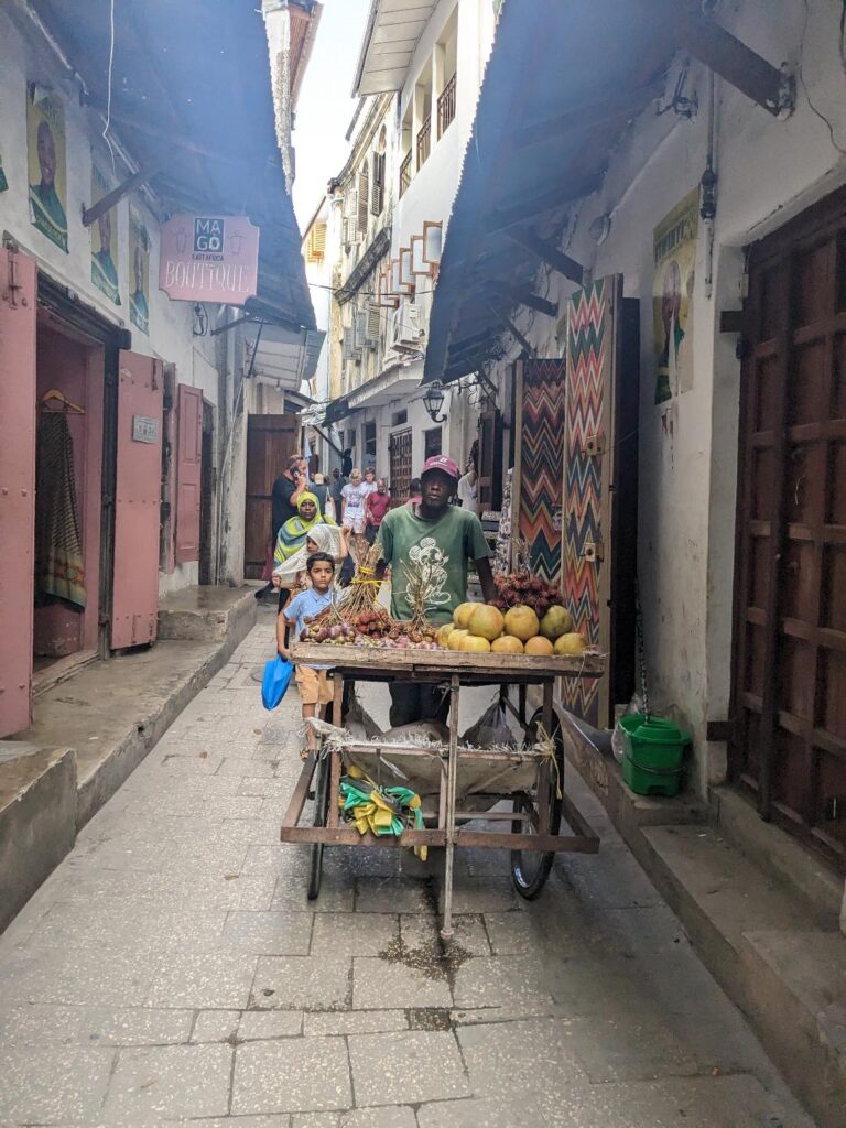 Fruit cart Streets in Stone Town Happy Irish Wanderers