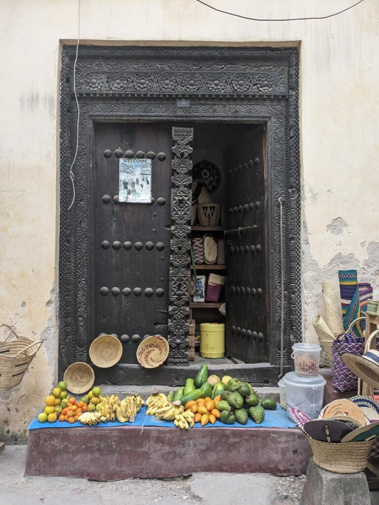 Omani-doorways-and-fruit-in-Stone-Town-Happy-Irish-Wanderers