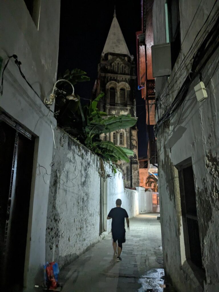 Night time streets in Stone Town Happy Irish Wanderers