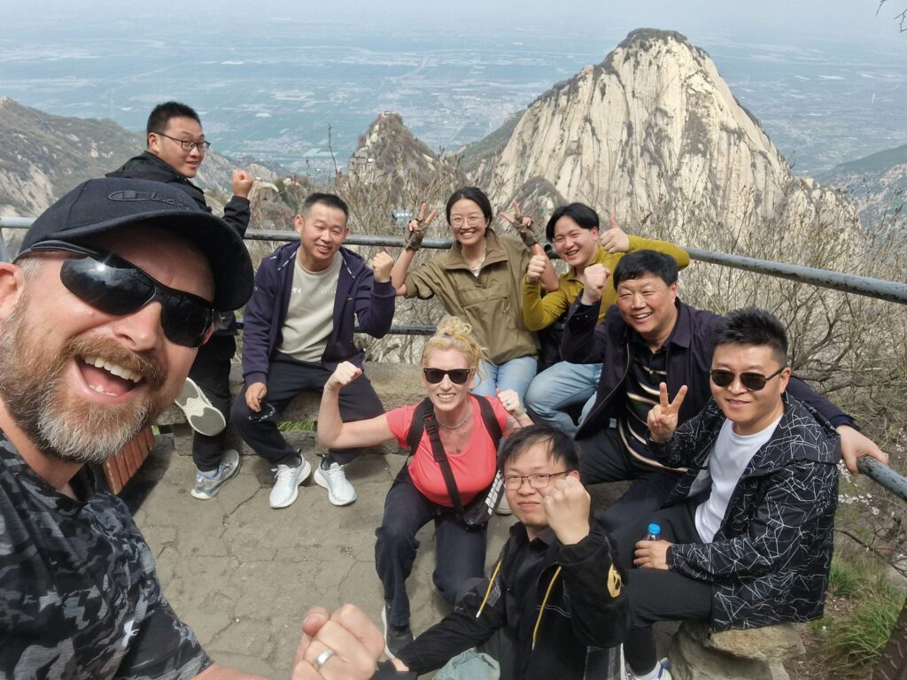 Happy Irish Wanderers Meeting Chinese people during a hike on their China trip