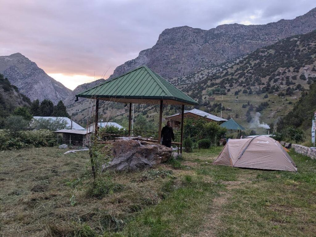 Hiking the Fann Mountains Artuch Camp Happy Irish Wanderers