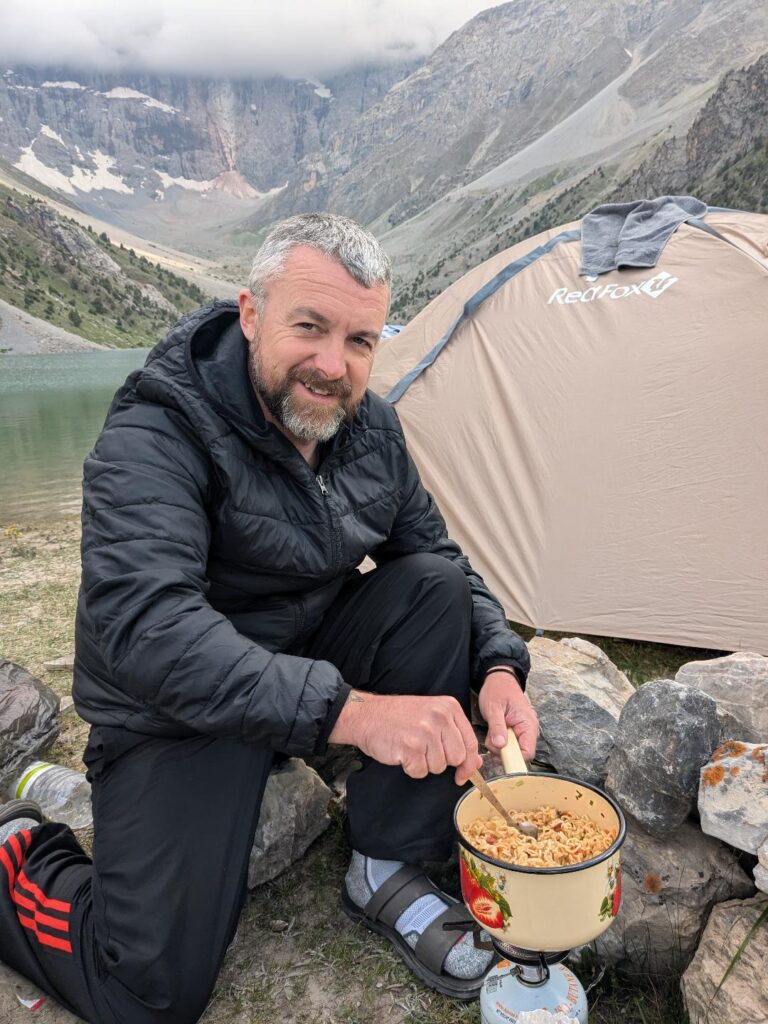 Hiking the Fann Mountains Artuch Camp Happy Irish Wanderers