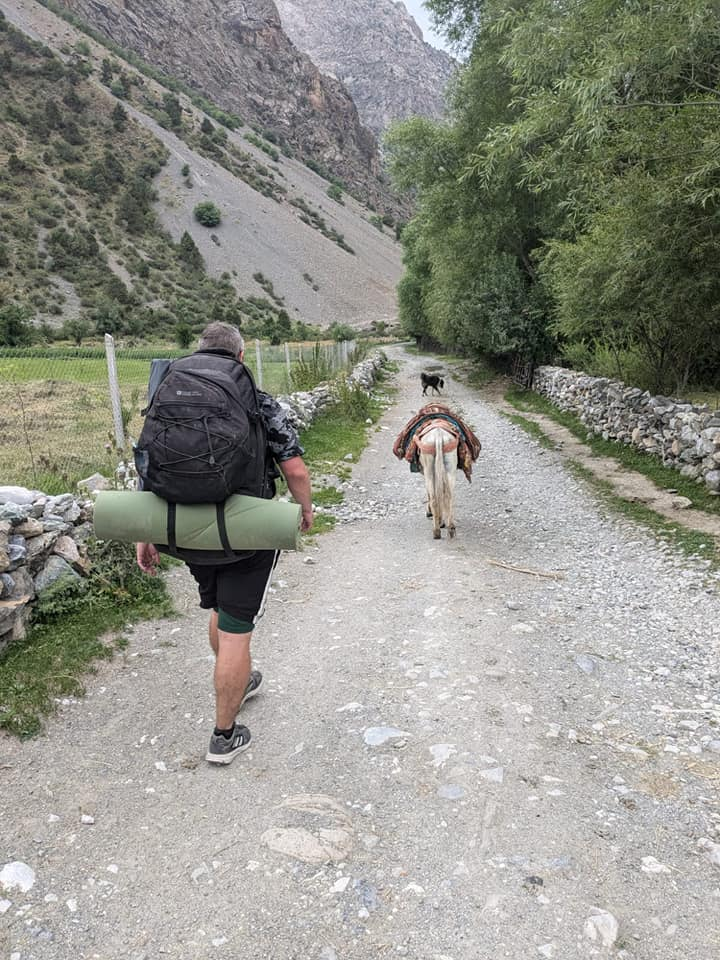 Hiking the Fann Mountains donkeys Happy Irish Wanderers