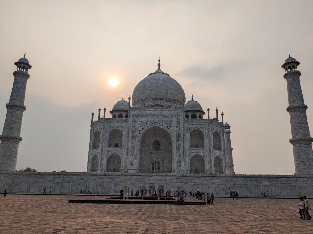 Taj Mahal at sunset India travel Tips Happy Irish Wanderers