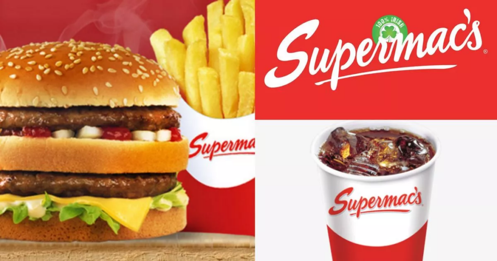 Traditional Irish Food: Check out the Irish Shamrock on the Supermac's logo Happy Irish Wanderers