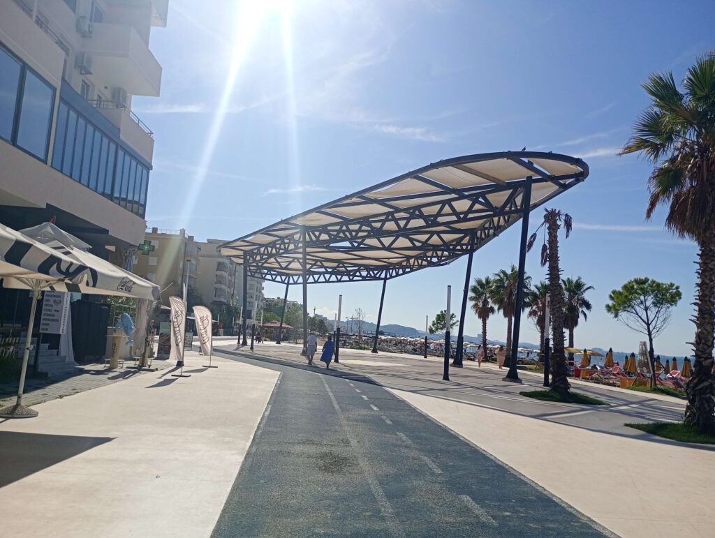 running track along Durres beach promenade 