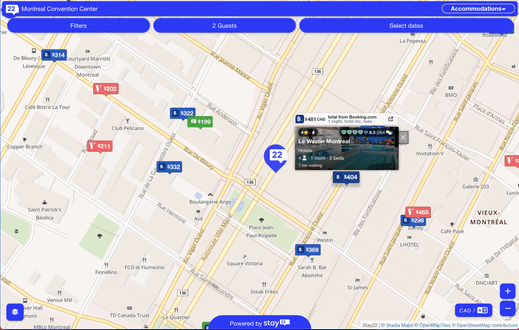 Interactive map stay22