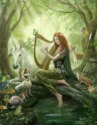 Irish mythology enchanting forest scene