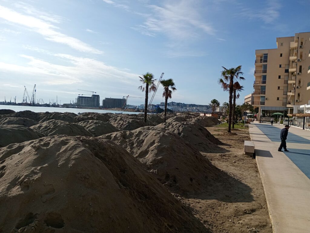 man-made beach in Durres