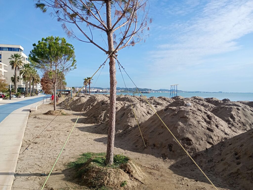 man-made beach in Durres