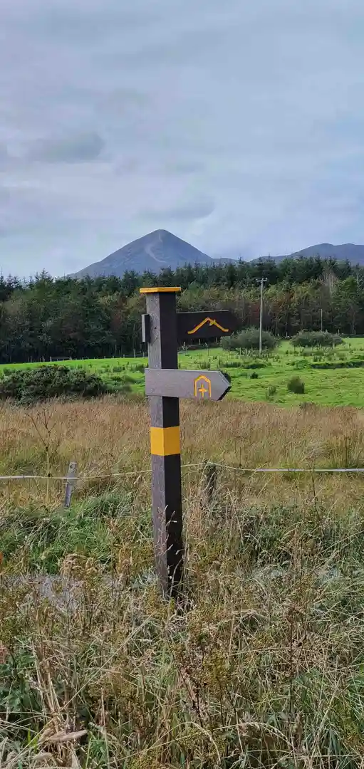 signposts along Tochar Phadraig Pilgrimage Walk: