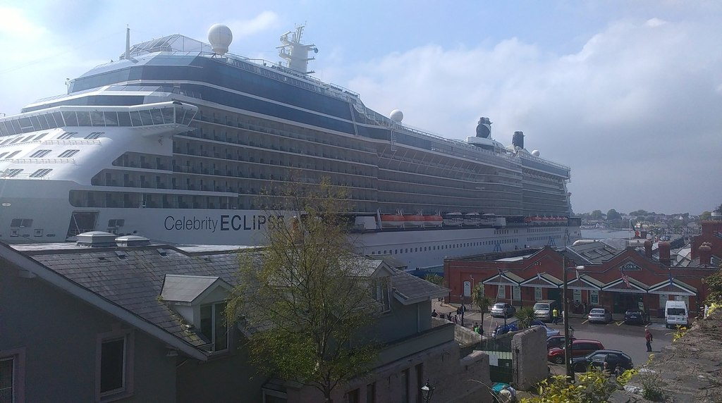 Cruise ship docking in Cobh.