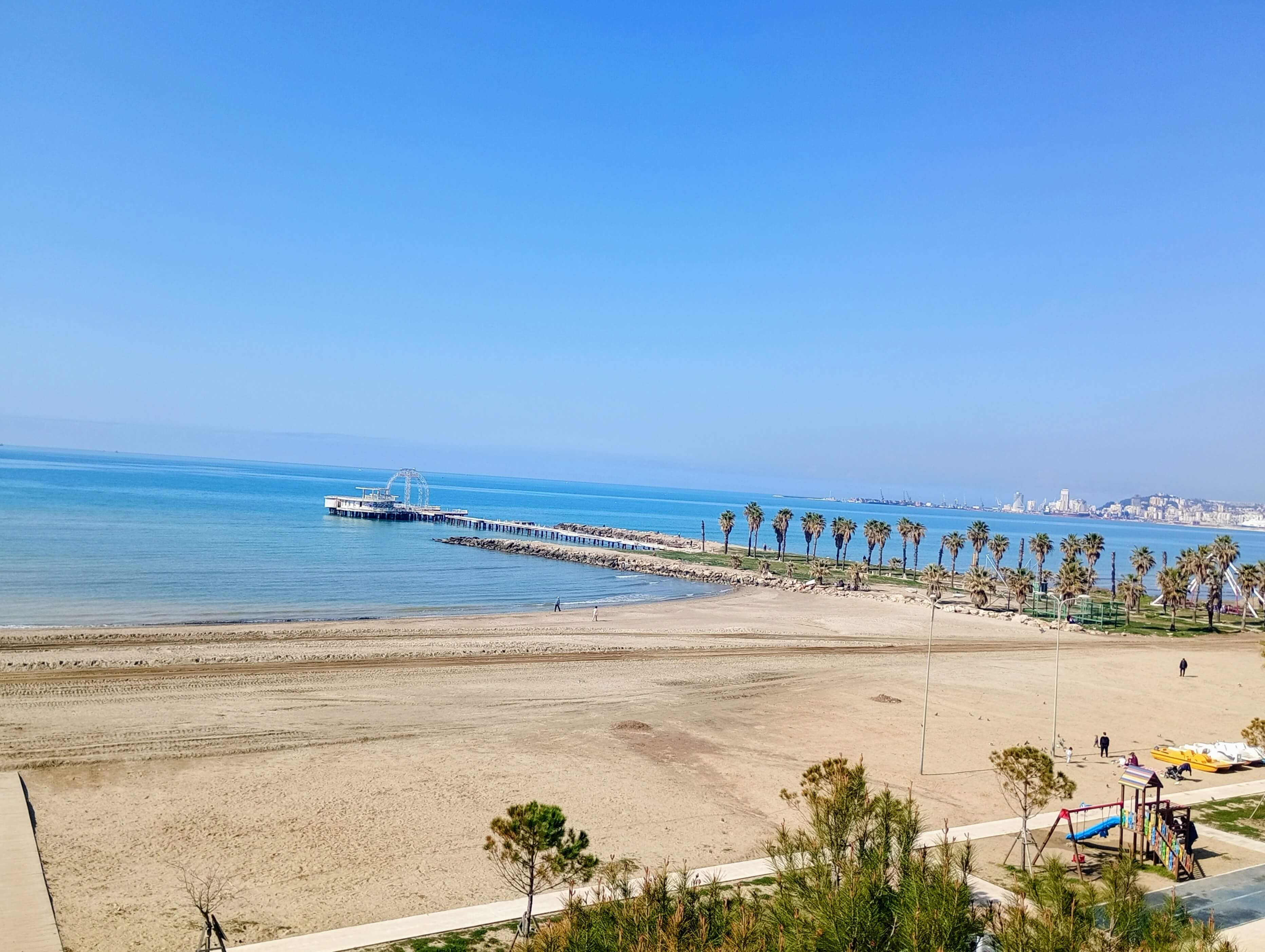 Durres beach sunset Albania in October