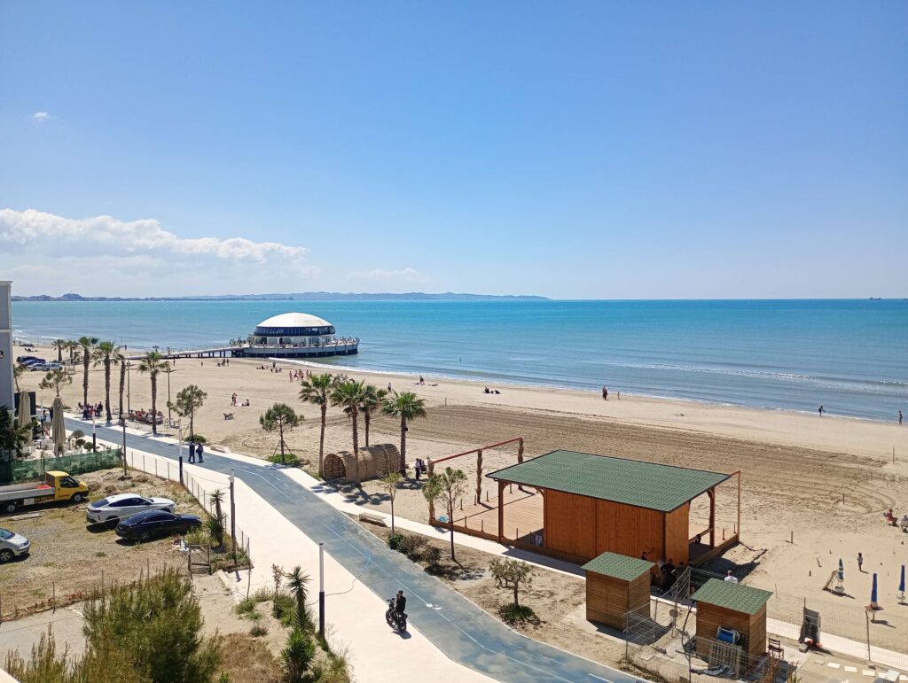 Living in Albania: Views from our beachfront apartment in Durres with the incredible 3km running track outside our door